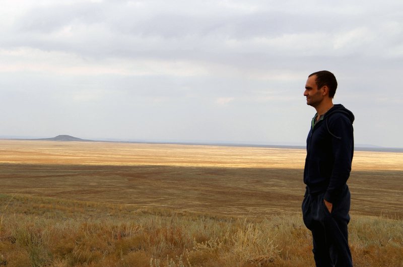 Zhamanshin meteorite impact crater in the Kazakh steppe